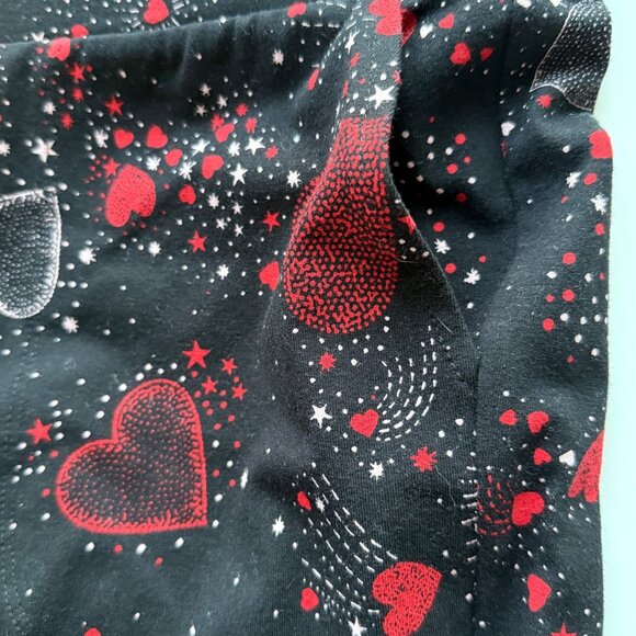 Torrid Black & Red Heart Print Ankle Leggings Stretchy Cotton/Spandex Womens 1 - Picture 3 of 4